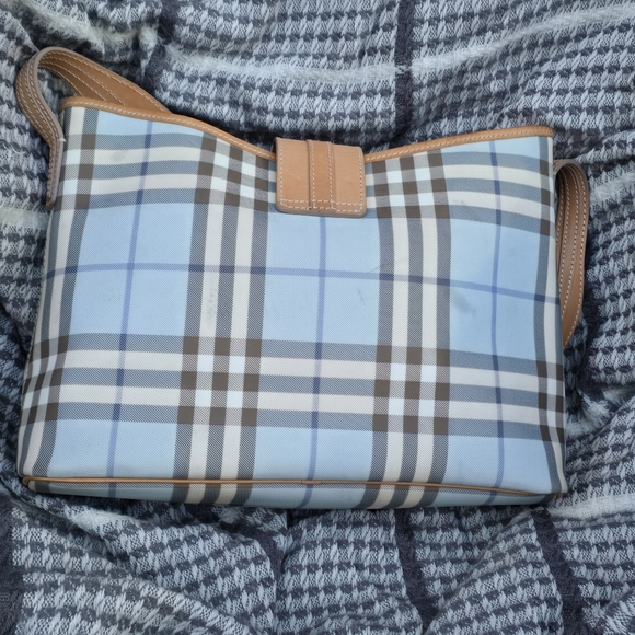House Check Shoulder Bag Blue Burberry Purse - Picture 7 of 13